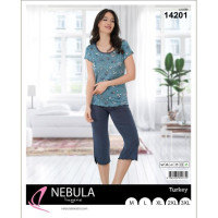 Домашний костюм женский футболка с капри  NEBULA 14201 размеры норма и полубатал